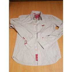 Superdry shirt, wit, blauwe pinstripe, mt M