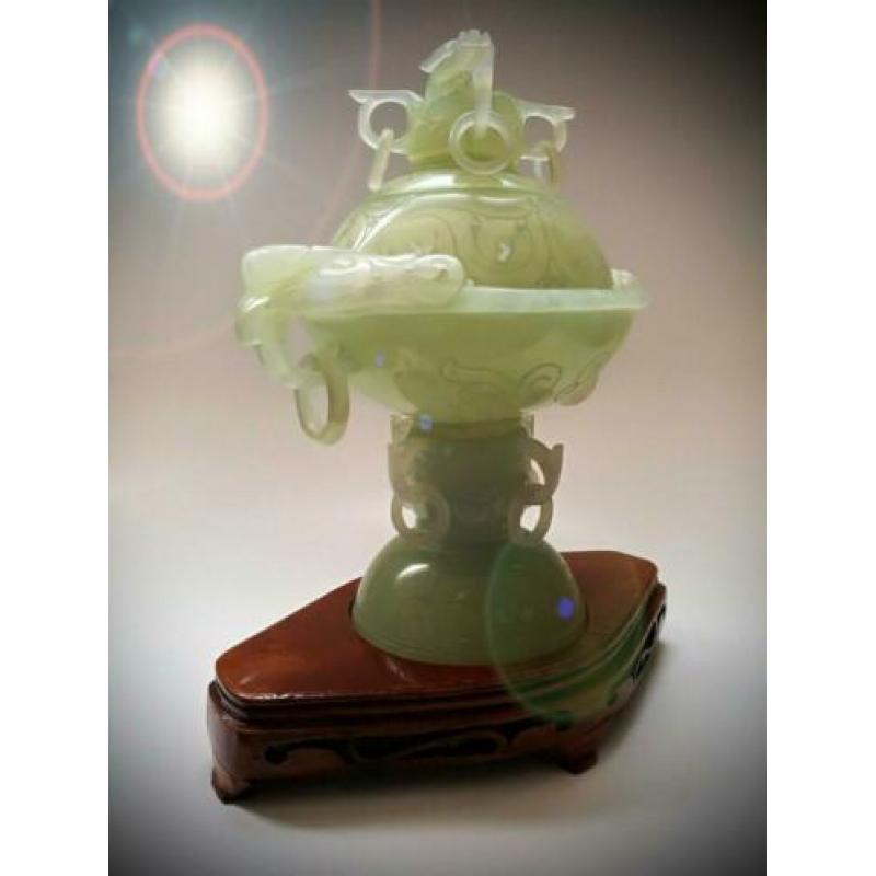 Jade Beeld Urn Wierookbrander Antiek Brush Washer