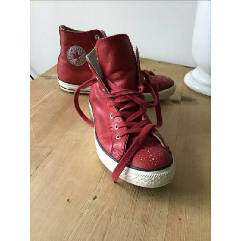 Converse All Star rood leer mt 38