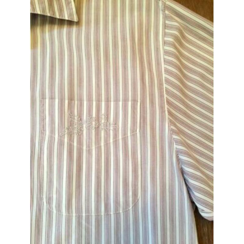 Oversized blousje Benetton; wit met pastelstreepje mt medium