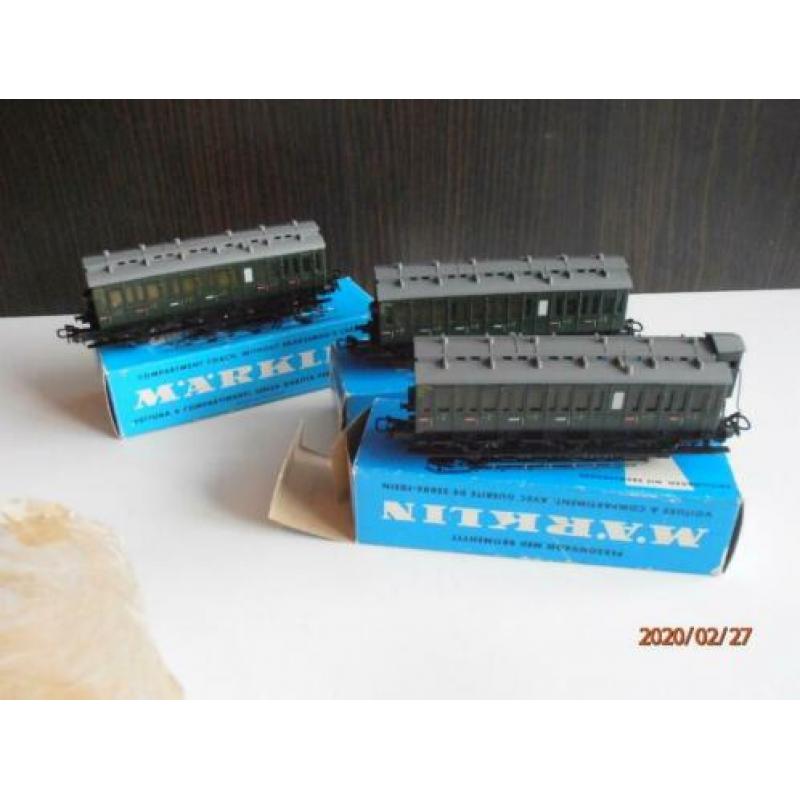 marklin 4004 4004 4005 3 compartimentrijtuigen donker blauw