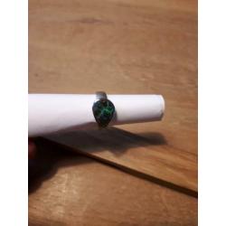Prachtige zilver ring met zwarte opaal / australie