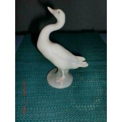 Lladro porseleinen gans/zwaan die naar boven kijkt