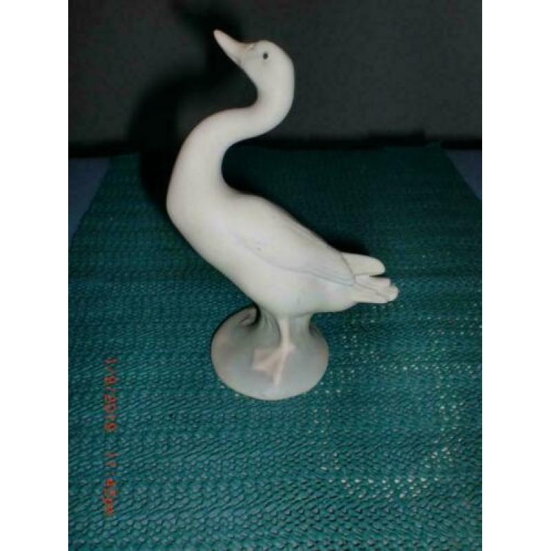 Lladro porseleinen gans/zwaan die naar boven kijkt