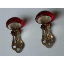 AANBIEDING vintage jaren 50 oorbellen glas steentjes