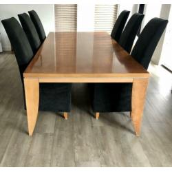 6 Pampus eettafel stoelen (zwart alcantara) Jan des Bouvrie