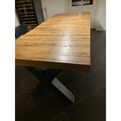 Eiken tafel planken over dwars minder dan 1/3 van de prijs!