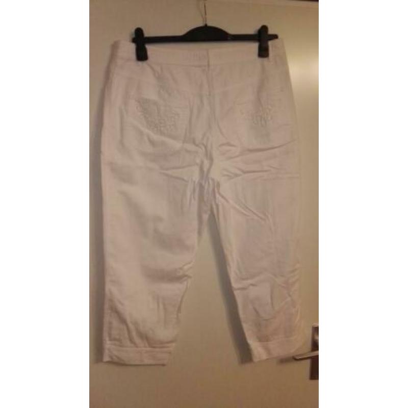 Witte Gerry Weber driekwart broek Mt 44 ZGAN! 100% katoen. S