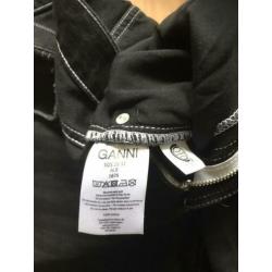 Ganni wide leg jeans 28/32 zwart nieuw