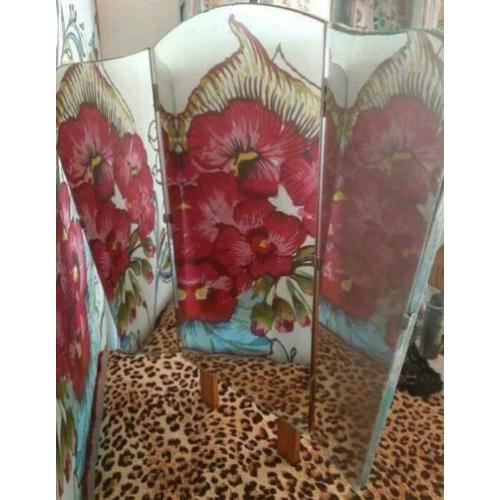 Vintage/Retro/Hippie/Drieluik/Spiegel/Kaptafel
