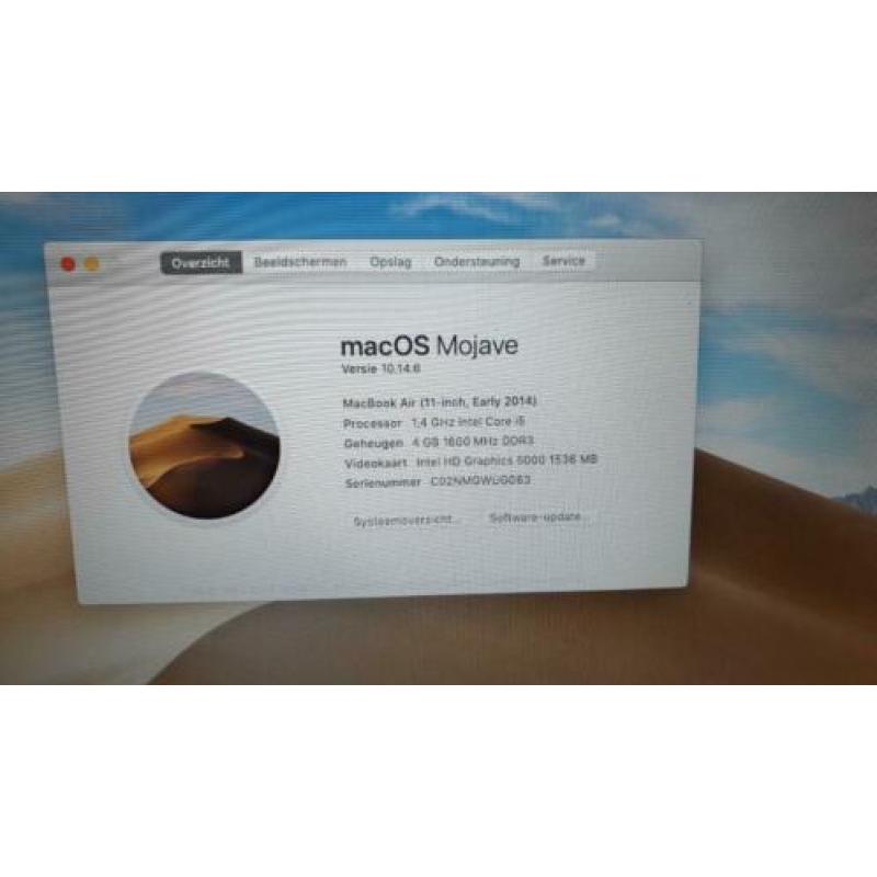 MacBook Air 11" i5 4GB 121GB Opslag Early 2014
