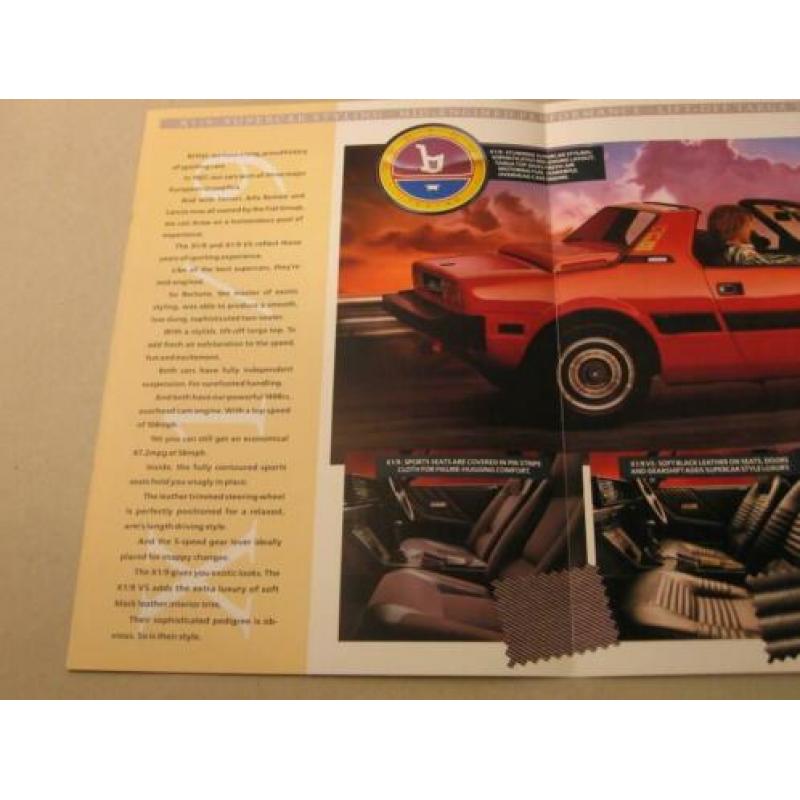 FX 045 folder Fiat X 1/9 (+ X1/9 VS) Uitvouwfolder-/poster