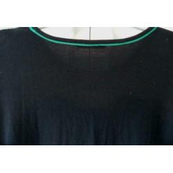FRANKWALDER mooi ZGAN zwart/groen stretch shirt vlakken 44