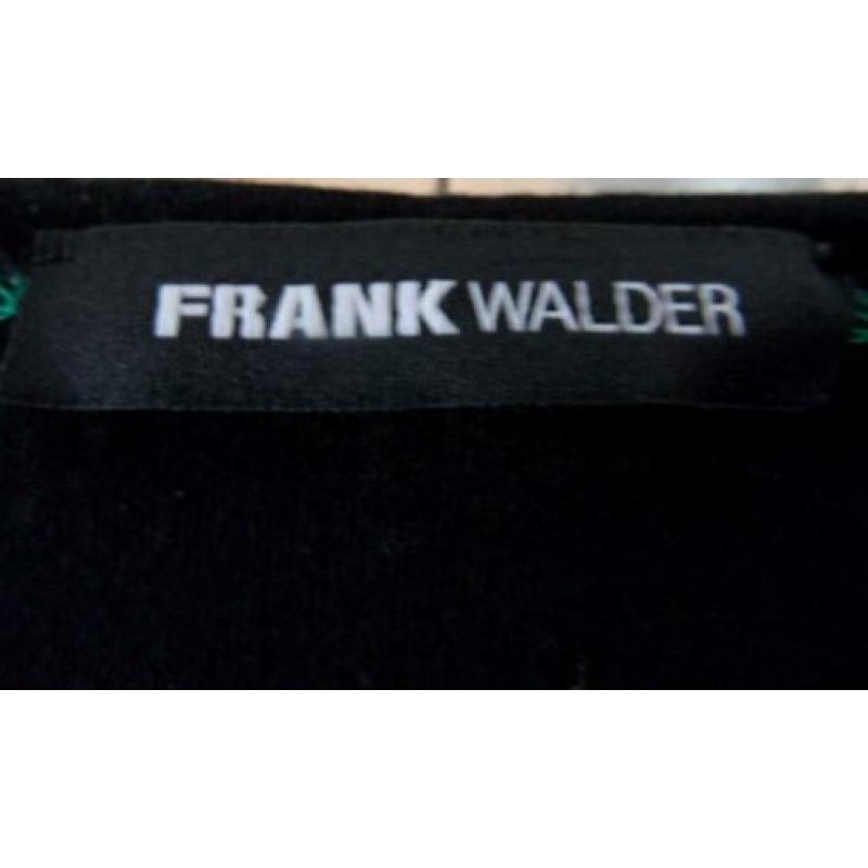 FRANKWALDER mooi ZGAN zwart/groen stretch shirt vlakken 44