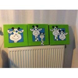 3 leuke schilderijen voor kinderkamer!