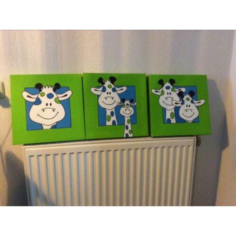 3 leuke schilderijen voor kinderkamer!