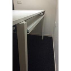 Bureau, wit, 80 x 180, verstelbare poten