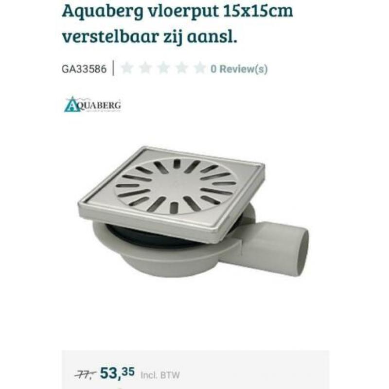 Nieuwe doucheput verstelbaar 150x150 zijaansluiting