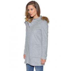 More&More winterjas+capuchon, grijs, mt 42, nieuw+ kaartjes