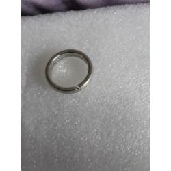 Strakke moderne RVS ring met zirkonia maat 20