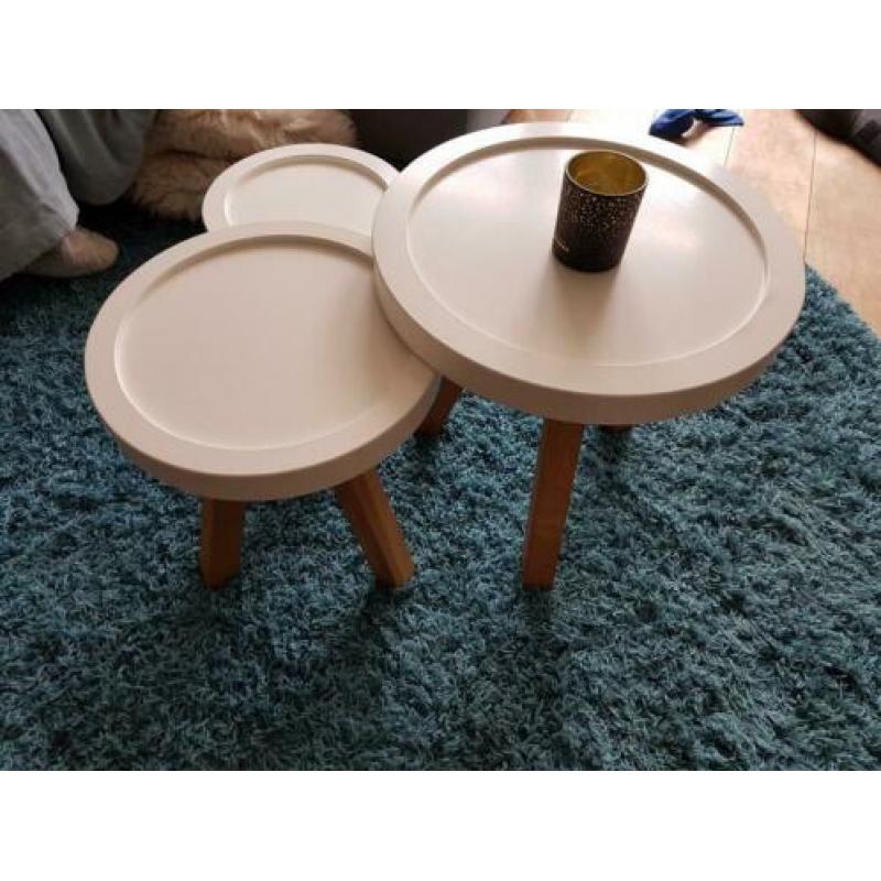 Leuke salontafel set van 3 wit