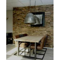 Teakhouten trendy wandpanelen. Plakken en klaar!