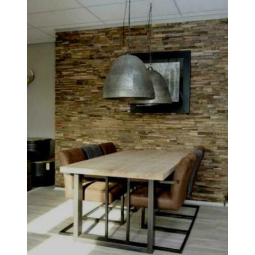 Teakhouten trendy wandpanelen. Plakken en klaar!