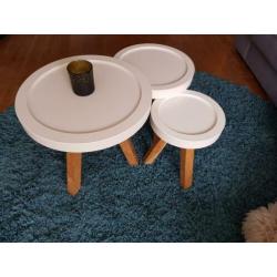 Leuke salontafel set van 3 wit