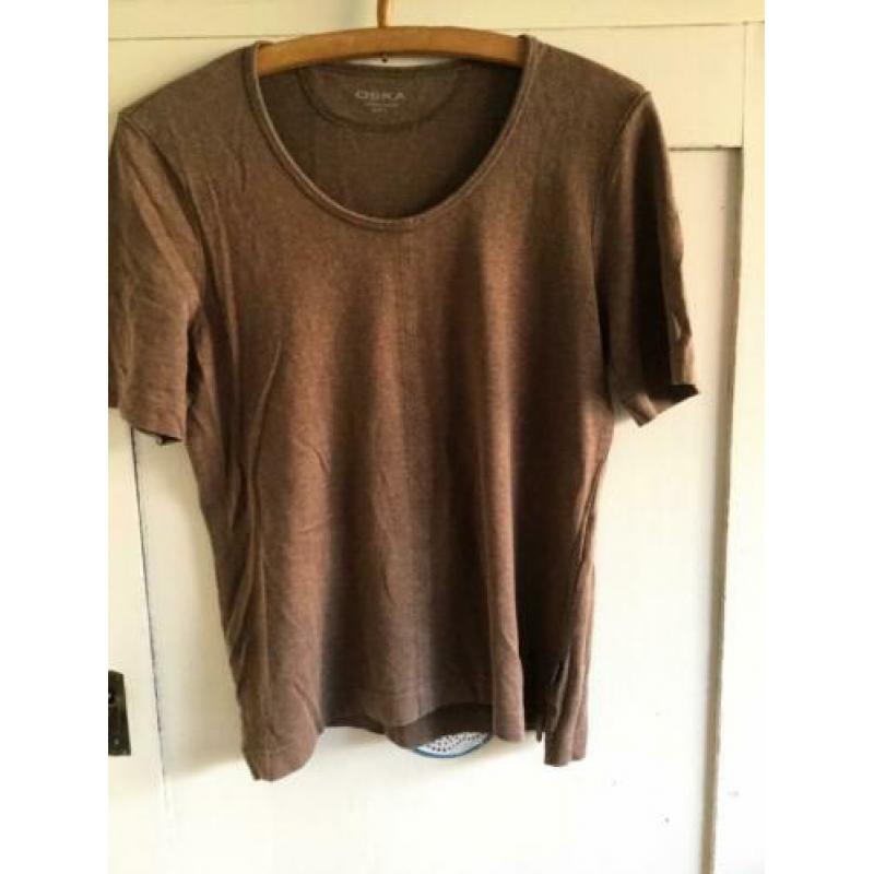 Oska mousekleurig (bruin) Oska t shirtje, mt 1, linn/katoen
