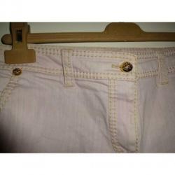 D4A Roberto Cavalli jeans broek roze tint met leopard voerin