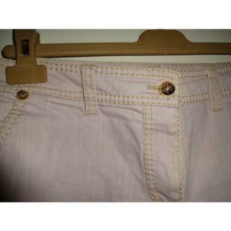 D4A Roberto Cavalli jeans broek roze tint met leopard voerin
