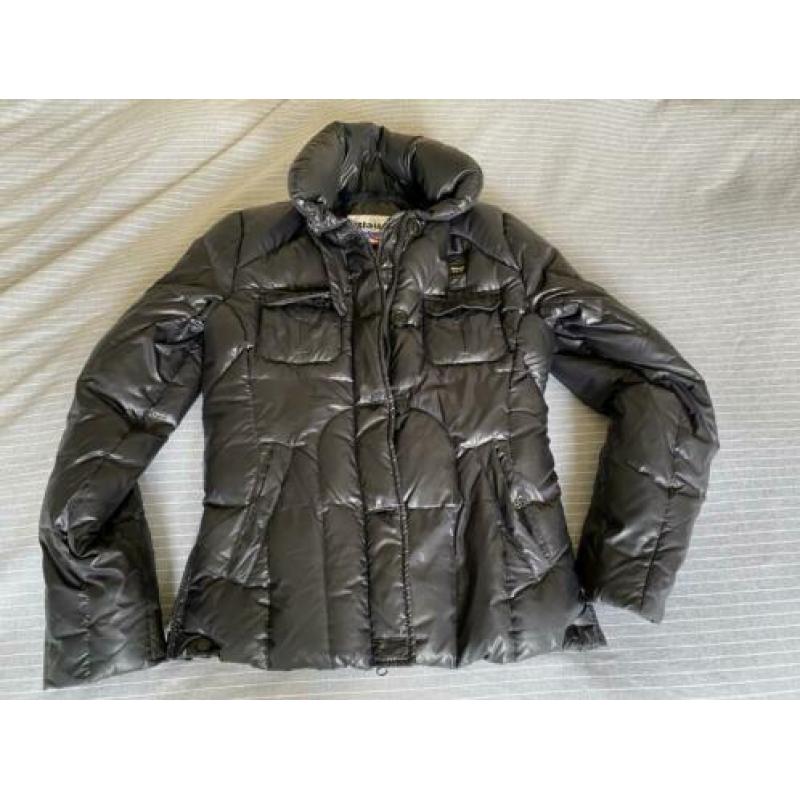 Blauer jas dons winterjas donker blauw maat L