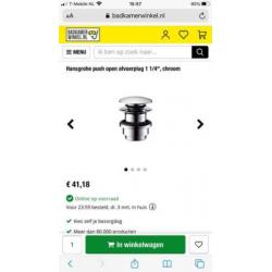 Hansgrohe afvoerplug nieuw!