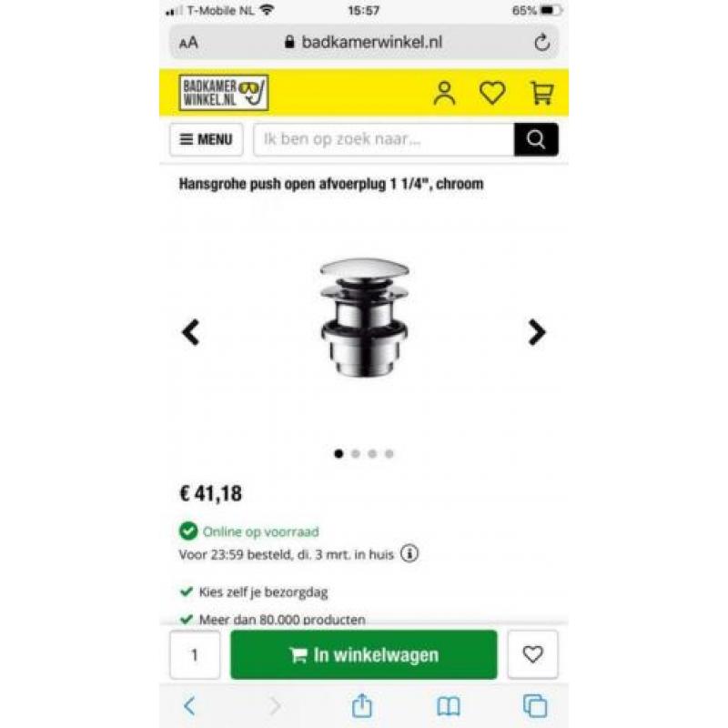 Hansgrohe afvoerplug nieuw!
