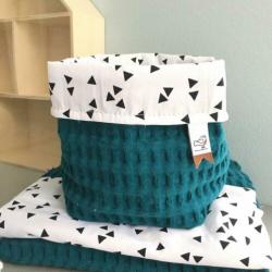 Set babykamer wafel XL Petrol & Driehoekjes