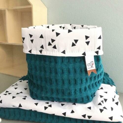 Set babykamer wafel XL Petrol & Driehoekjes