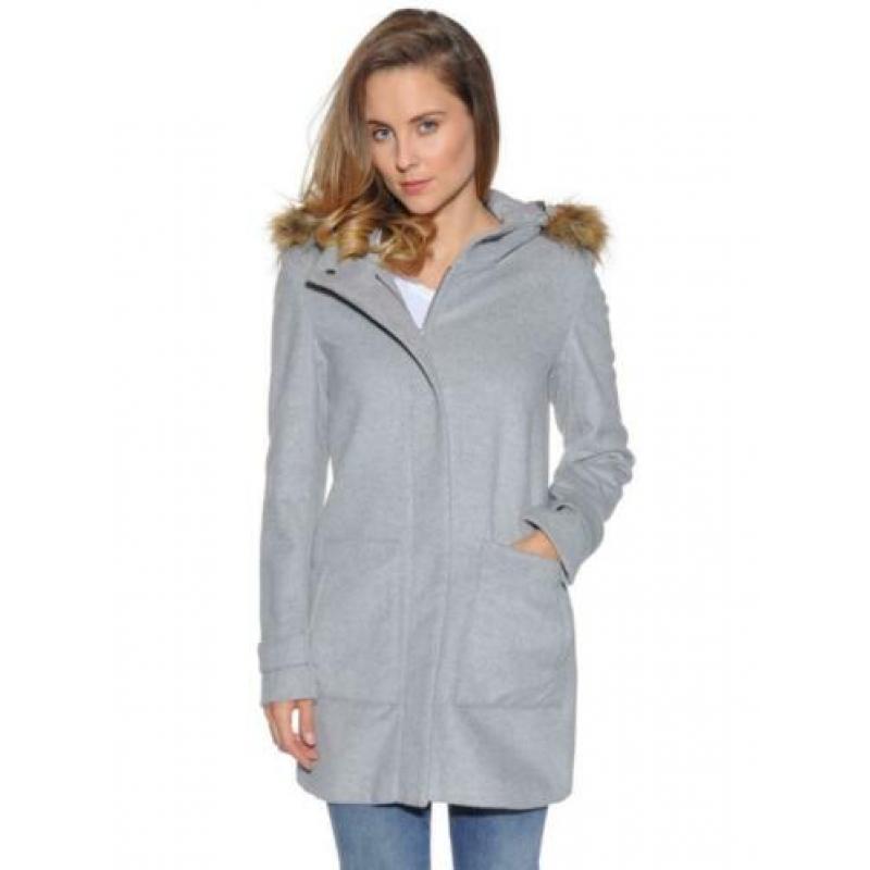 More&More winterjas+capuchon, grijs, mt 42, nieuw+ kaartjes