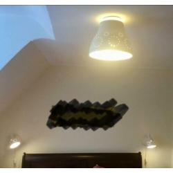 Plafondlamp en 2 bijpassende wandlampen