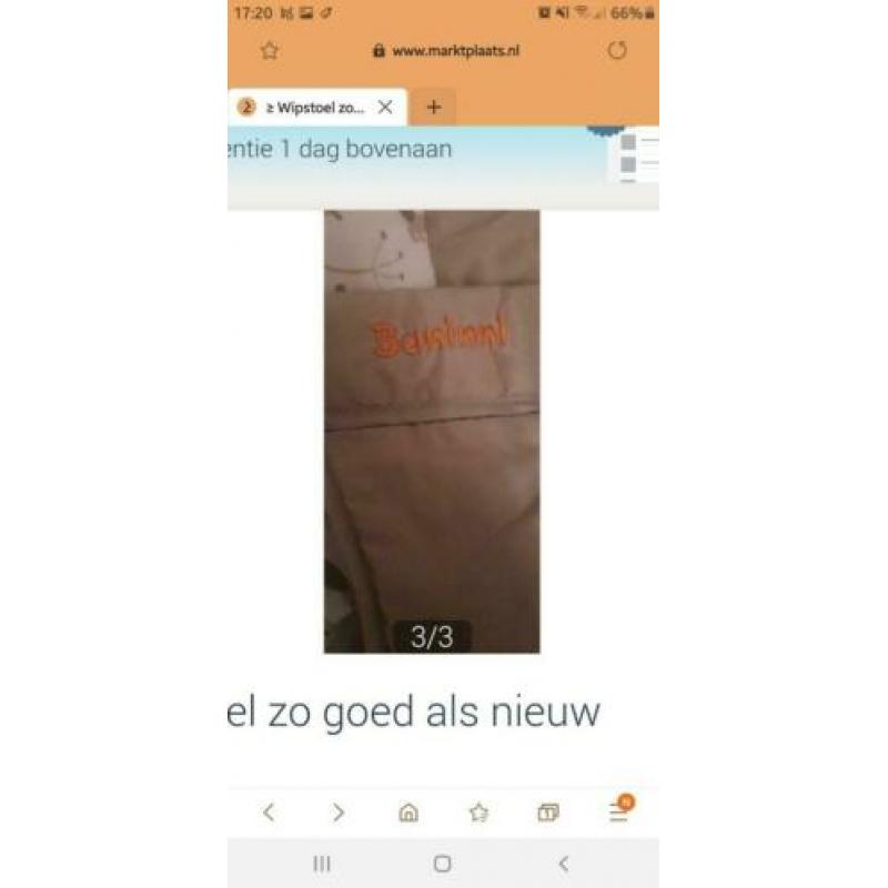 Wipstoel met muziek amper gebruikt