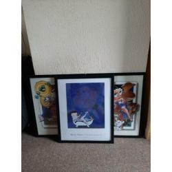 Te koop 3 schilderijen Betty Boop maat 53 cm x43 cm