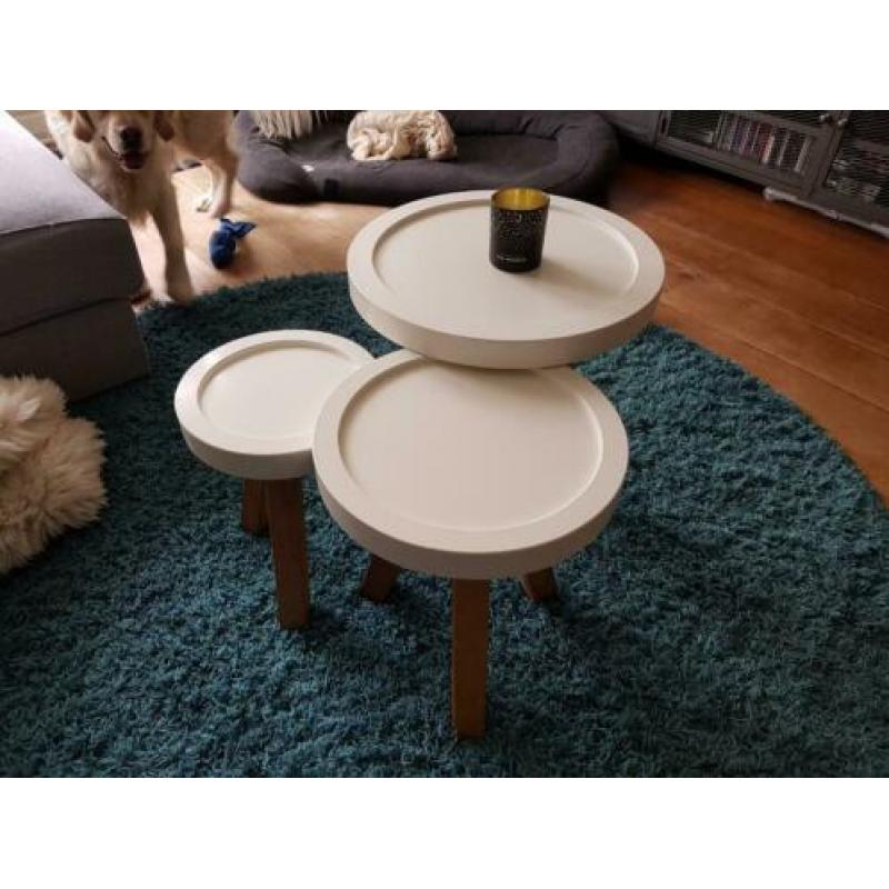Leuke salontafel set van 3 wit