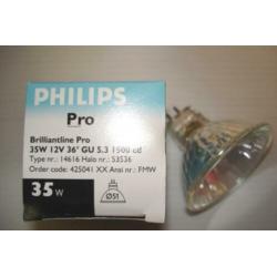 GU5.3/MR16 Halogeenlamp 12V. 20W,35W,50 Watt Ø51mm á € 0,75