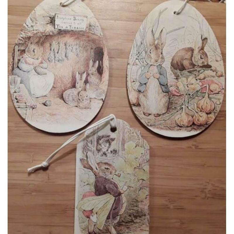 3 Houten hangers met Peter Rabbit afbeelding (2)
