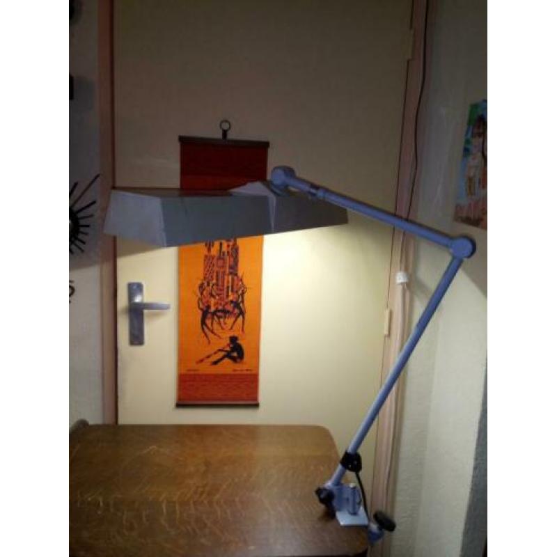 Vintage industriële werklamp.design Midgard.DDR.jaren 50-60.