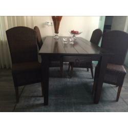 Vier kamerstoelen, merk loom,kleur bruin