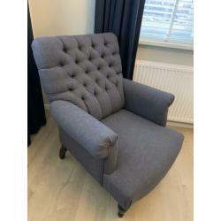 Ashton Fauteuil Goossens stof, grijs ( z.g.a.n!)