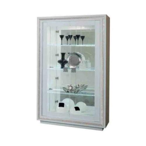 Vitrinekast Perla Swarovski hoogglans wit Aanbieding!!!