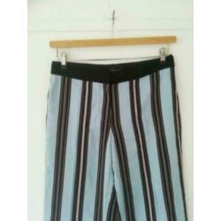 TaraJarmon Tara Jarmon wijde broek pantalon strepen blauw 38