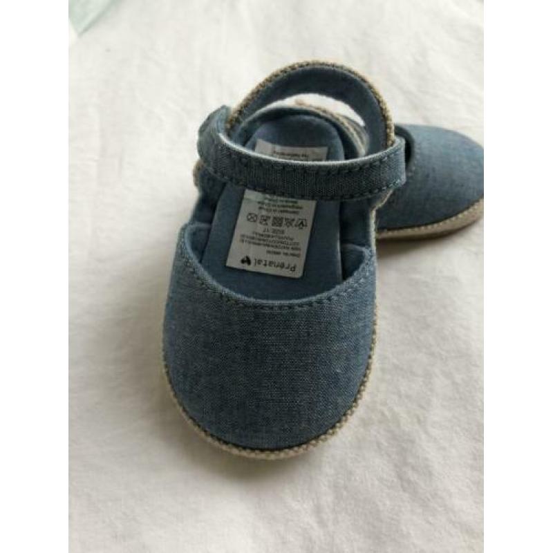 Babyschoentjes maat 17, zomer, linnen newborn nieuw