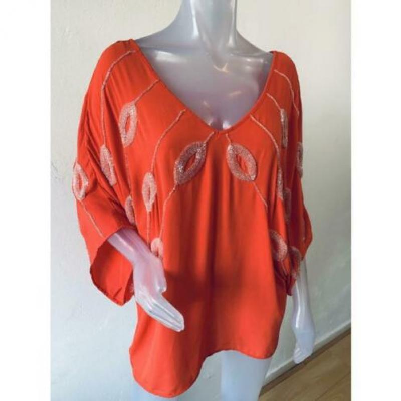 Hale Bob prachtige blouse met kraaltjes - M - New